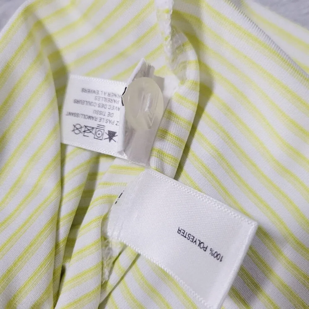 Cutter & Buck Polo Shirt Mens 2XL Yellow Striped CB DryTec Golf Performance